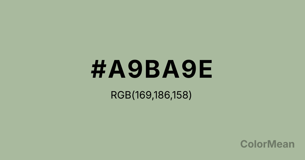 Color swatch image showing #A9BA9E with RGB(169,186,158) values
