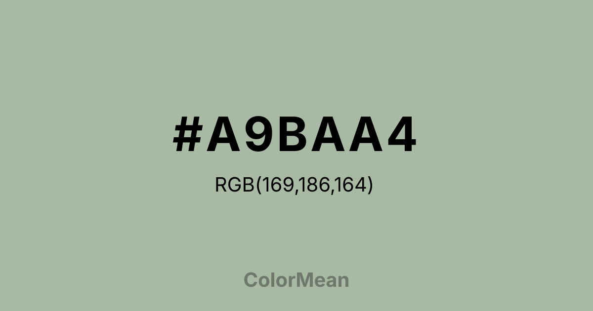 Color swatch image showing #A9BAA4 with RGB(169,186,164) values