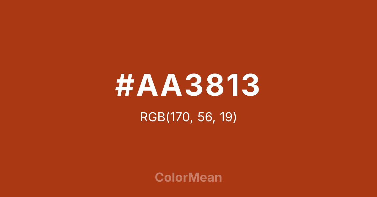 Color swatch image showing #AA3813 with RGB(170,56,19) values