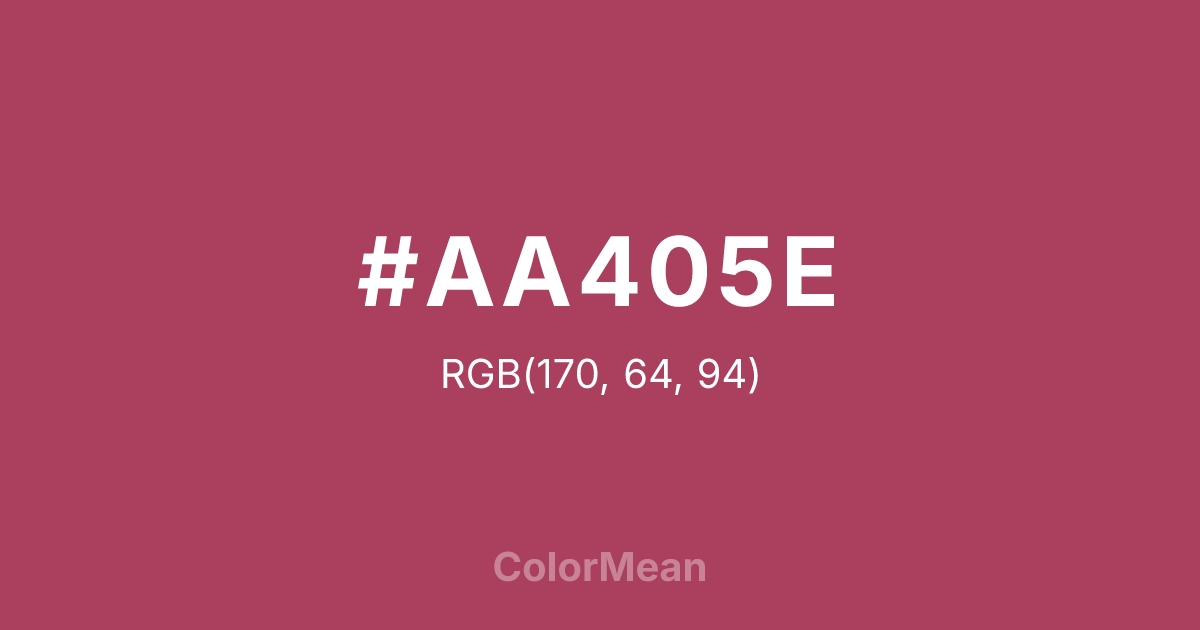 Color swatch image showing #AA405E with RGB(170,64,94) values