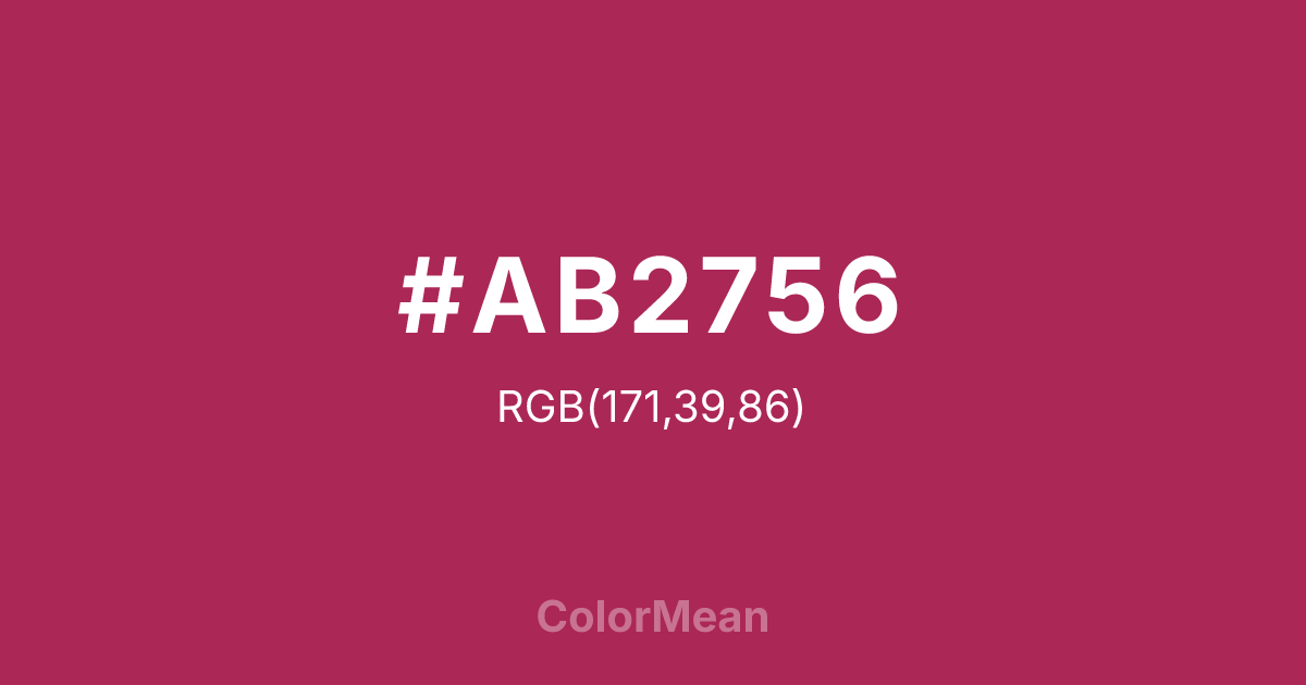 Color swatch image showing #AB2756 with RGB(171,39,86) values