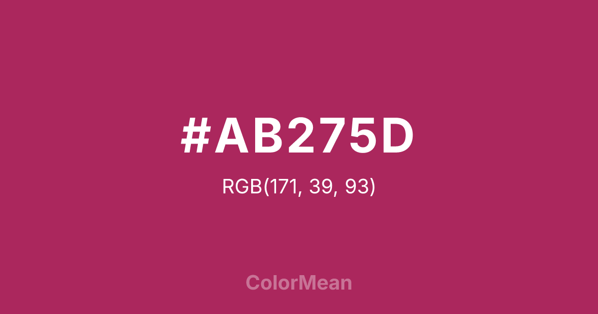 Color swatch image showing #AB275D with RGB(171,39,93) values