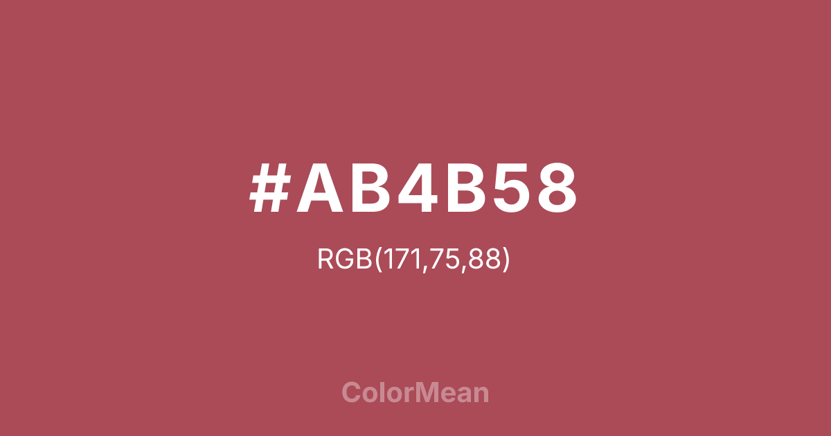 Color swatch image showing #AB4B58 with RGB(171,75,88) values