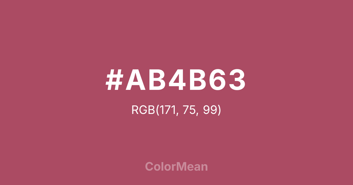 Color swatch image showing #AB4B63 with RGB(171,75,99) values