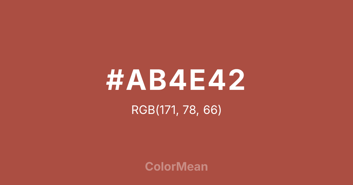 Color swatch image showing #AB4E42 with RGB(171,78,66) values