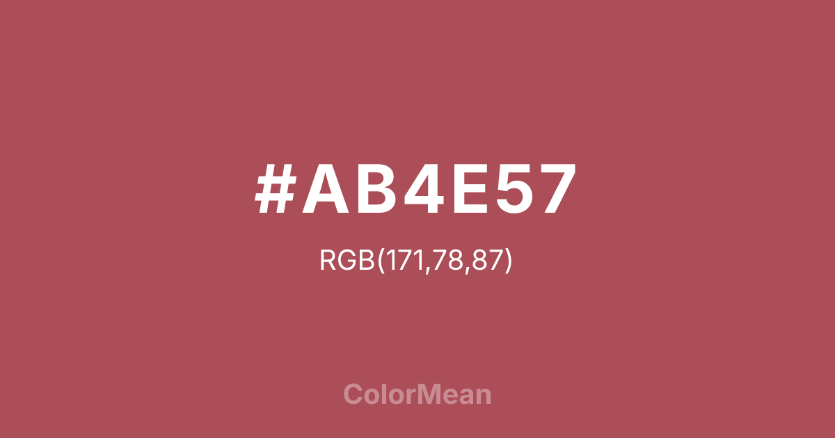 Color swatch image showing #AB4E57 with RGB(171,78,87) values