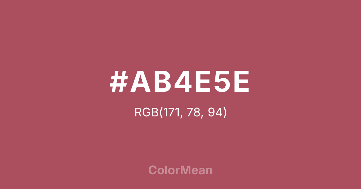 Color swatch image showing #AB4E5E with RGB(171,78,94) values