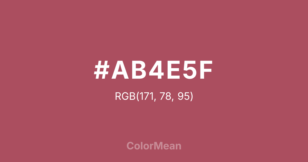 Color swatch image showing #AB4E5F with RGB(171,78,95) values