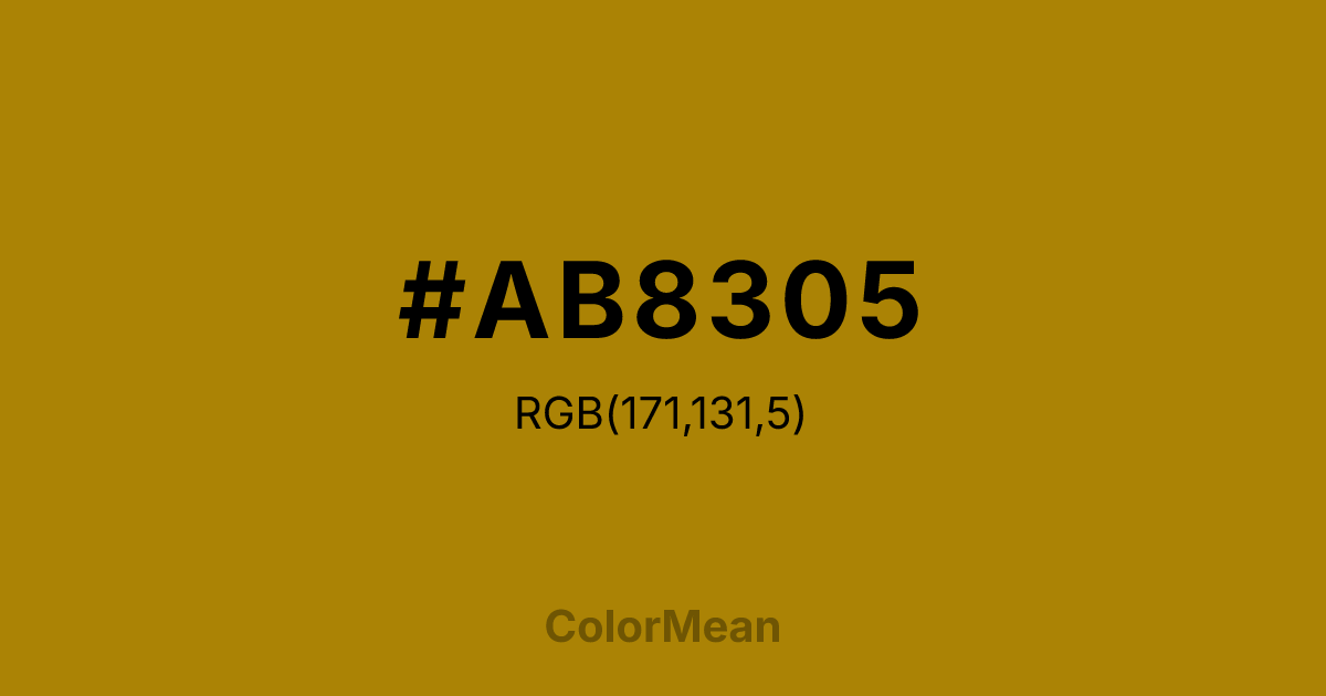 Color swatch image showing #AB8305 with RGB(171,131,5) values