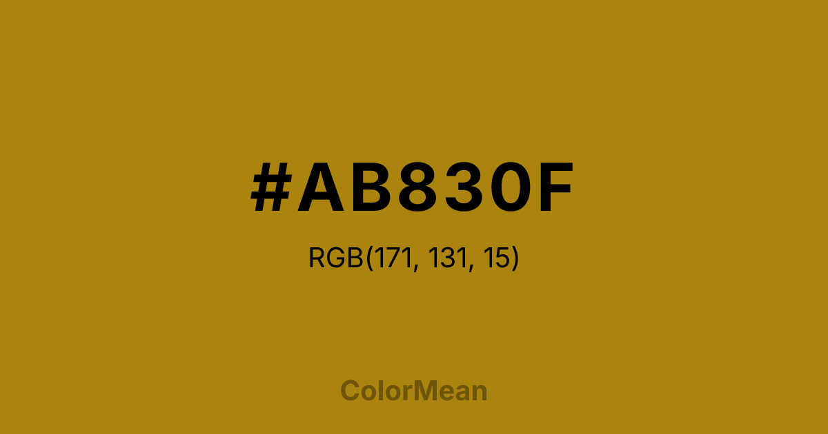 Color swatch image showing #AB830F with RGB(171,131,15) values