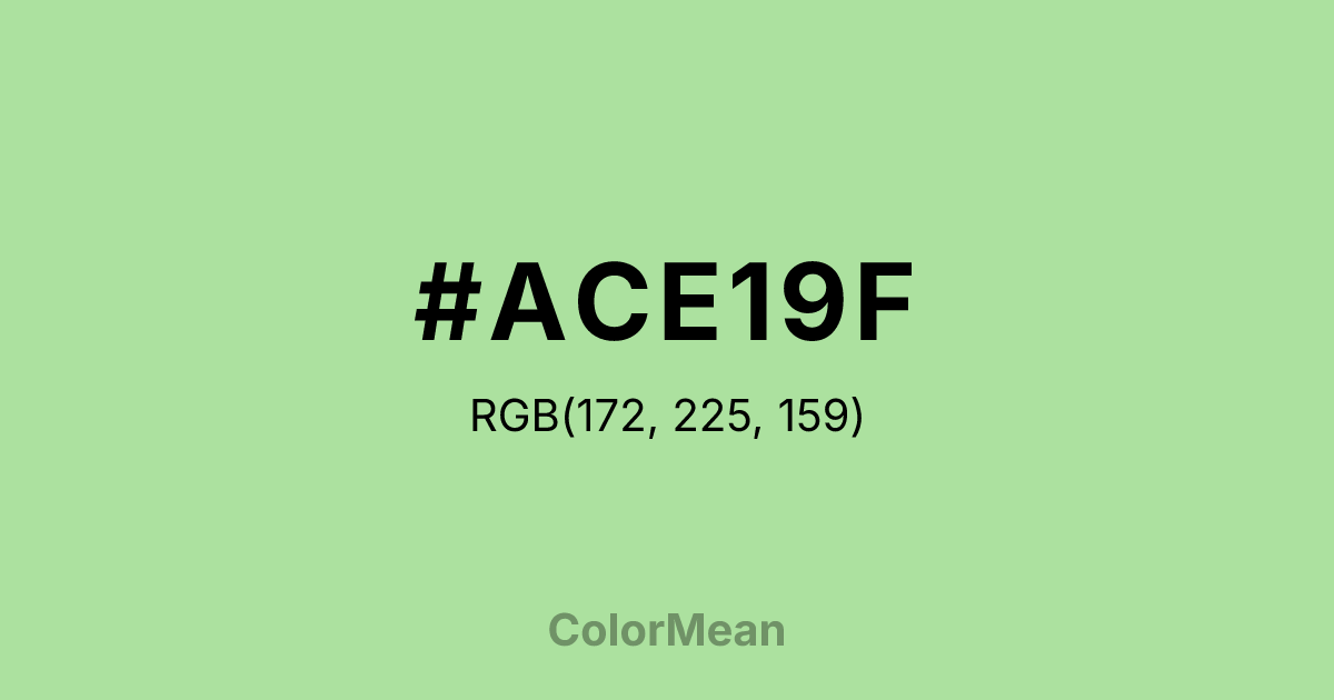 Color swatch image showing #ACE19F with RGB(172,225,159) values