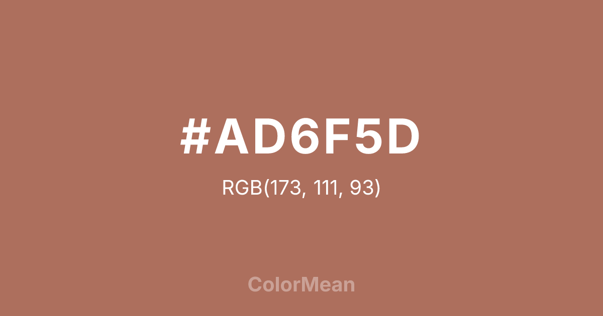 Color swatch image showing #AD6F5D with RGB(173,111,93) values