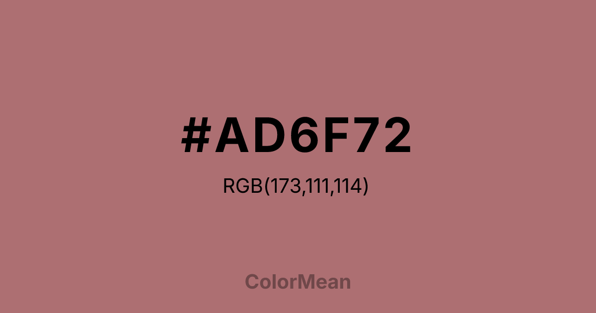 Color swatch image showing #AD6F72 with RGB(173,111,114) values