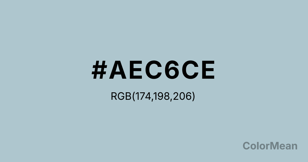 Color swatch image showing #AEC6CE with RGB(174,198,206) values