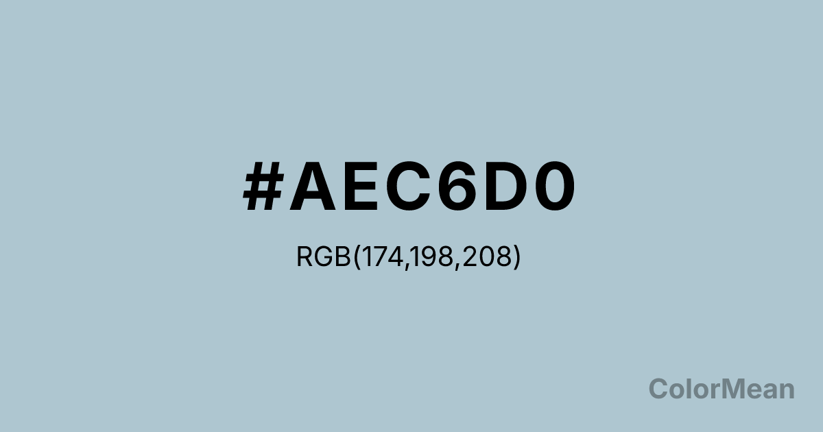 Color swatch image showing #AEC6D0 with RGB(174,198,208) values