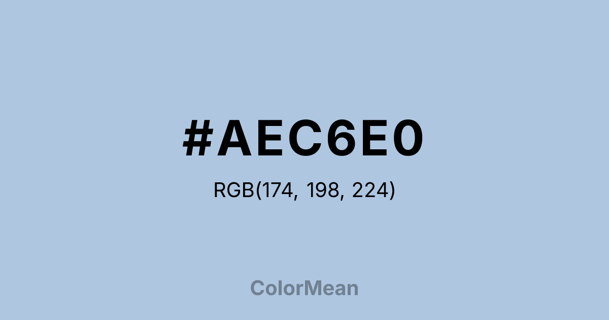 Color swatch image showing #AEC6E0 with RGB(174,198,224) values