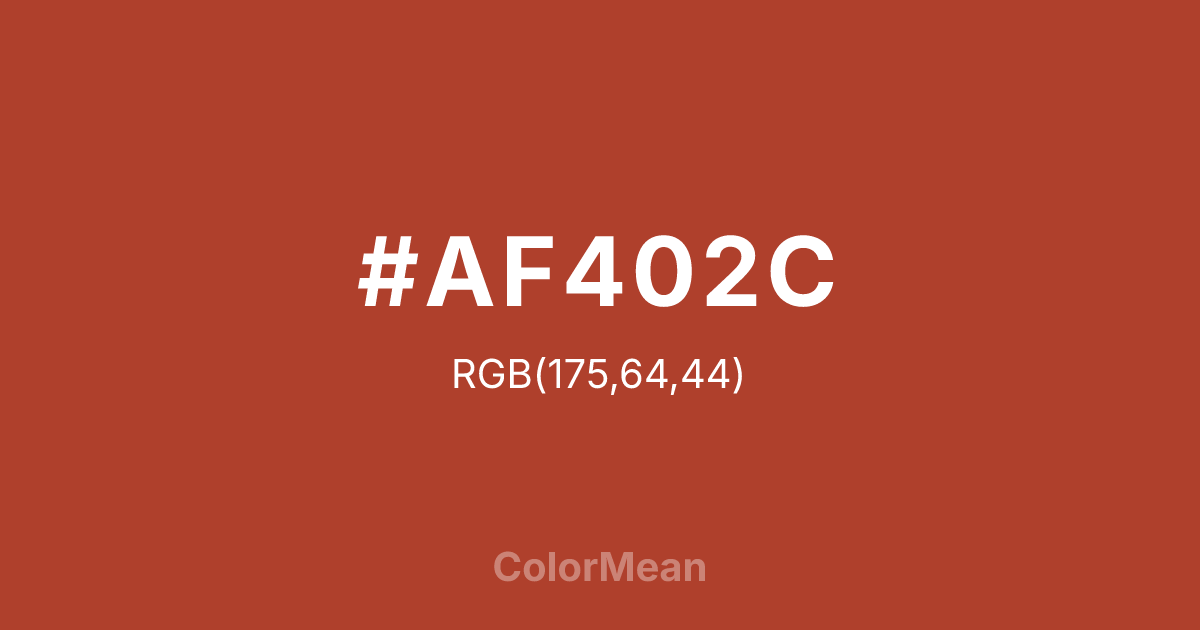 Color swatch image showing #AF402C with RGB(175,64,44) values
