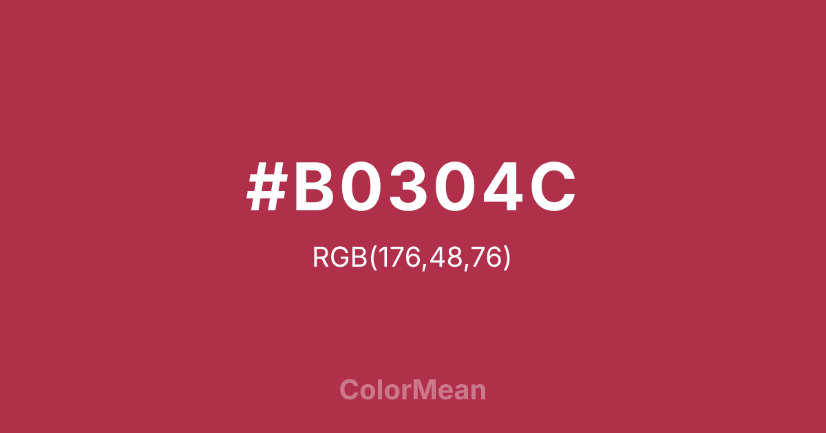 Color swatch image showing #B0304C with RGB(176,48,76) values