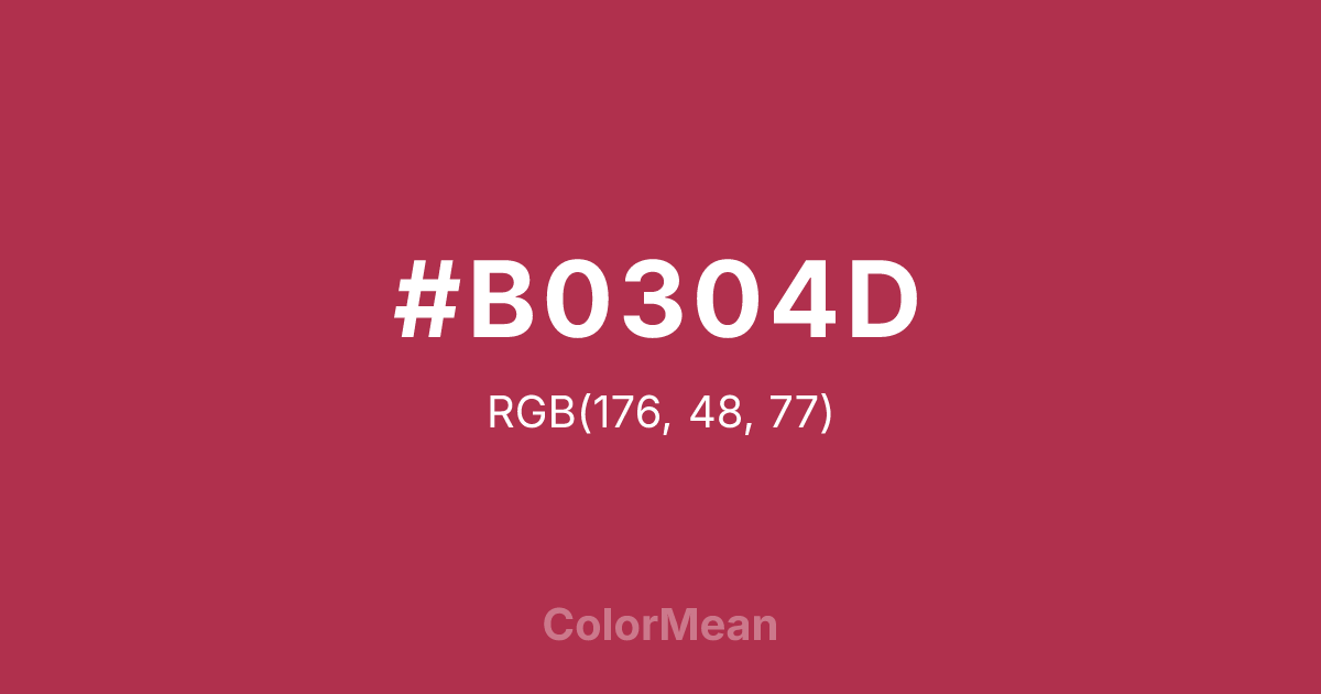 Color swatch image showing #B0304D with RGB(176,48,77) values