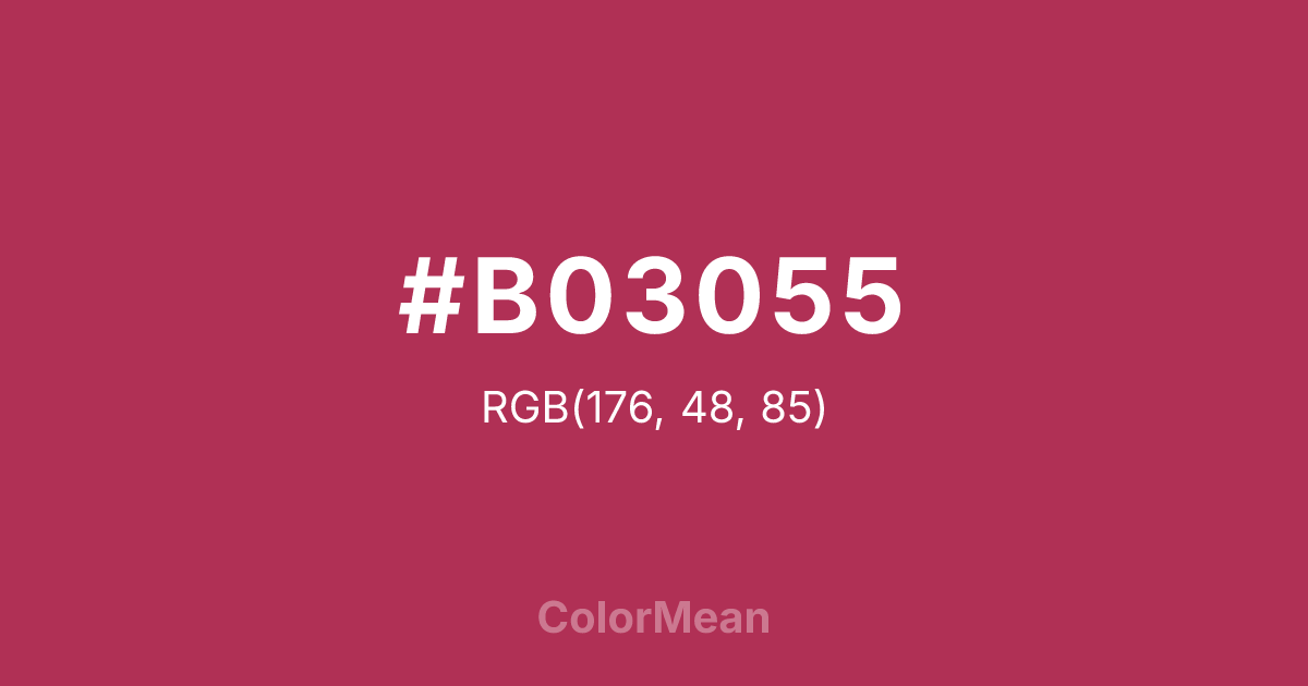 Color swatch image showing #B03055 with RGB(176,48,85) values