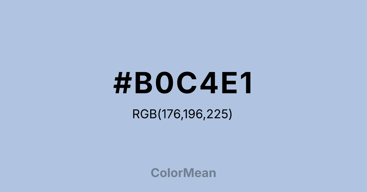 Color swatch image showing #B0C4E1 with RGB(176,196,225) values
