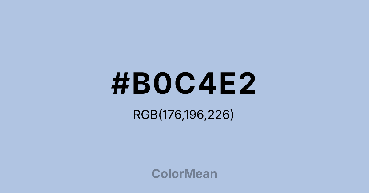 Color swatch image showing #B0C4E2 with RGB(176,196,226) values