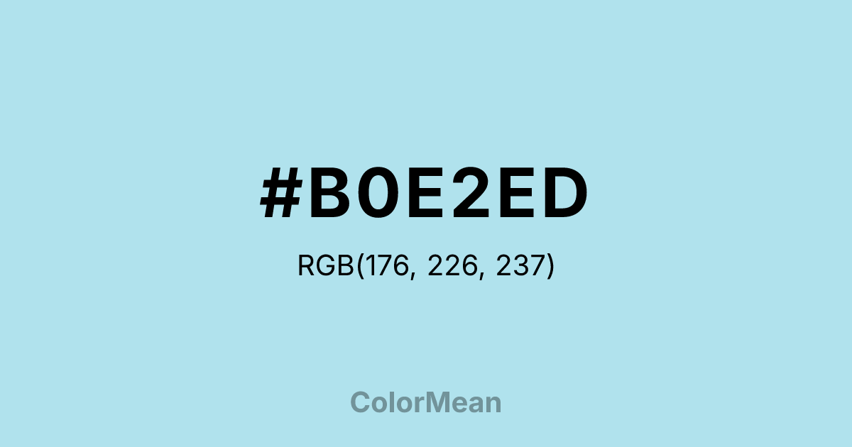 Color swatch image showing #B0E2ED with RGB(176,226,237) values