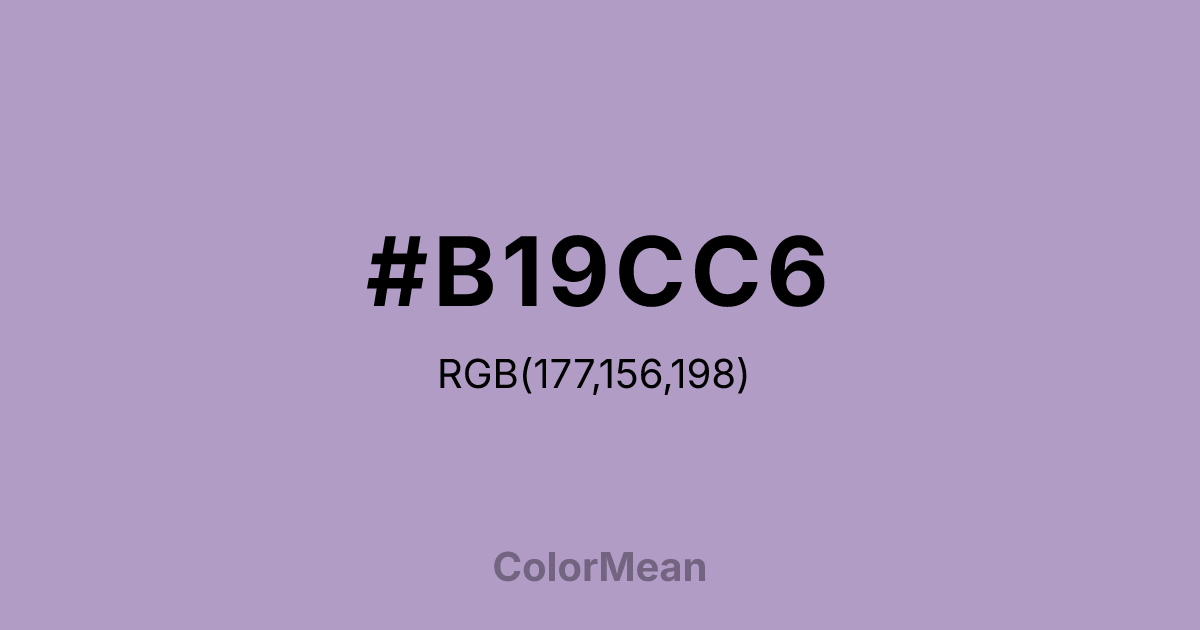 Color swatch image showing #B19CC6 with RGB(177,156,198) values