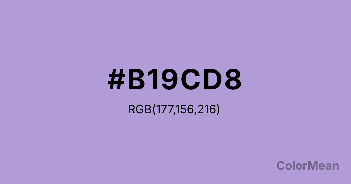 Color swatch image showing #B19CD8 with RGB(177,156,216) values