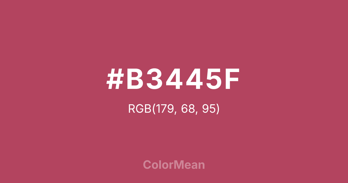 Color swatch image showing #B3445F with RGB(179,68,95) values