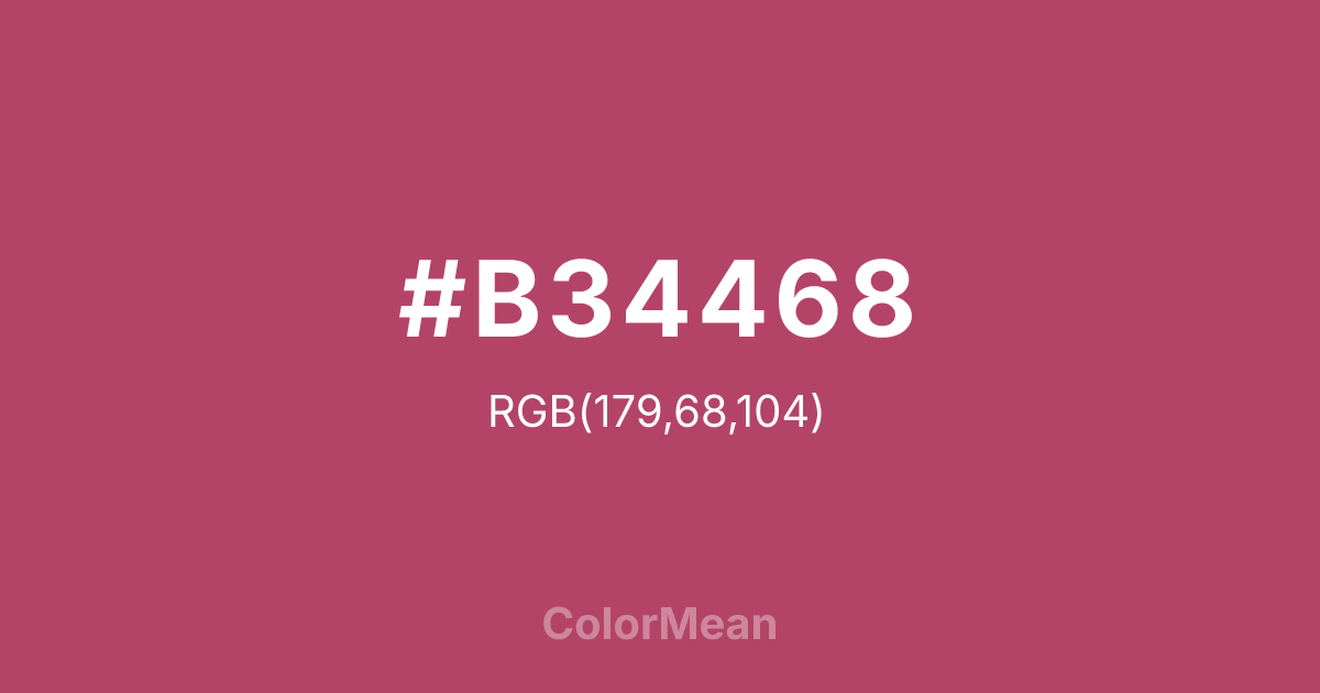 Color swatch image showing #B34468 with RGB(179,68,104) values