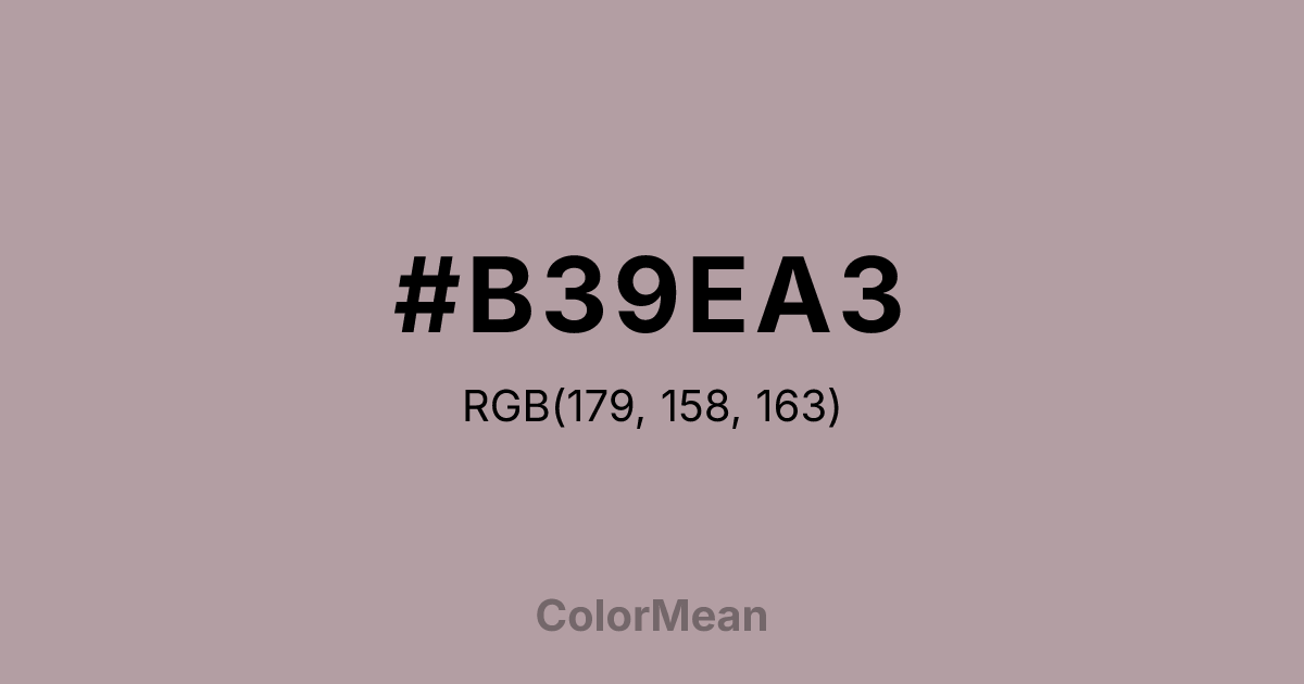 Color swatch image showing #B39EA3 with RGB(179,158,163) values