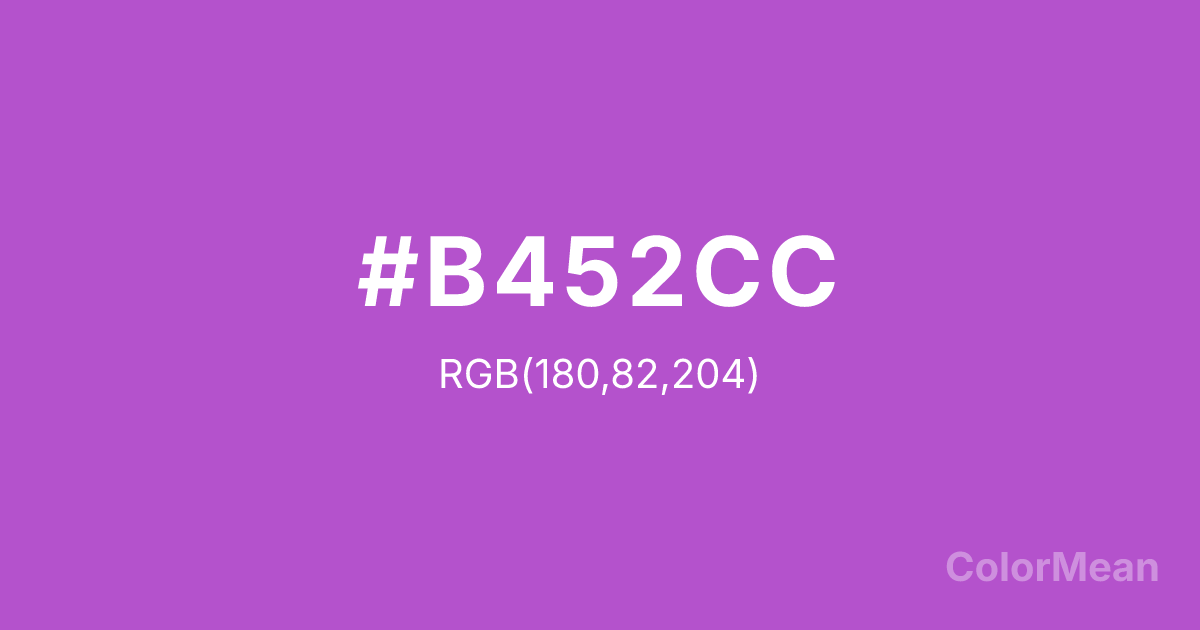 Color swatch image showing #B452CC with RGB(180,82,204) values