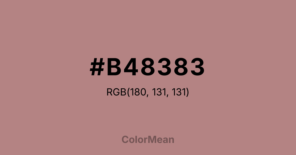 Color swatch image showing #B48383 with RGB(180,131,131) values