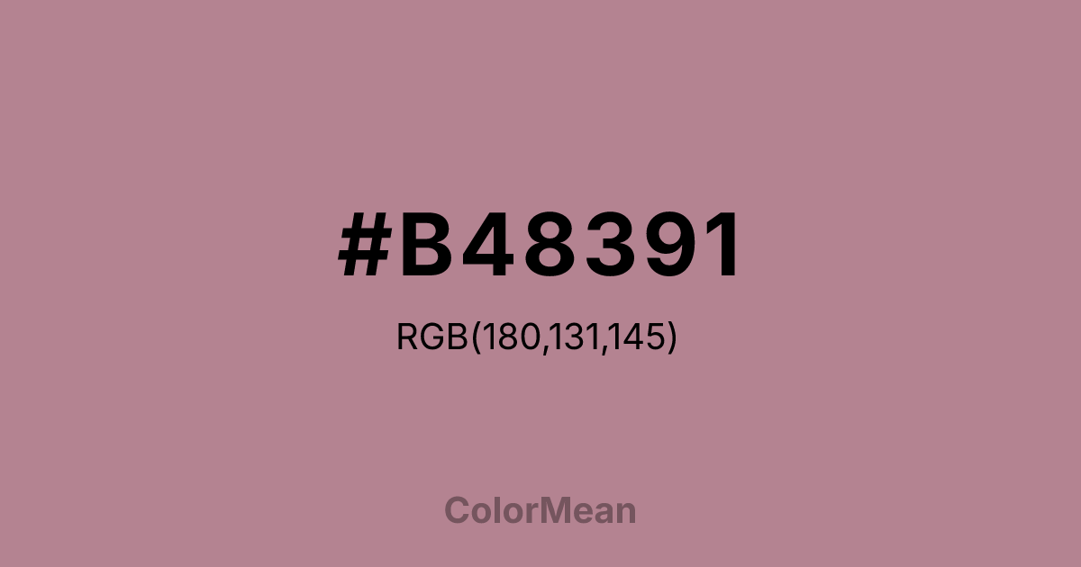 Color swatch image showing #B48391 with RGB(180,131,145) values
