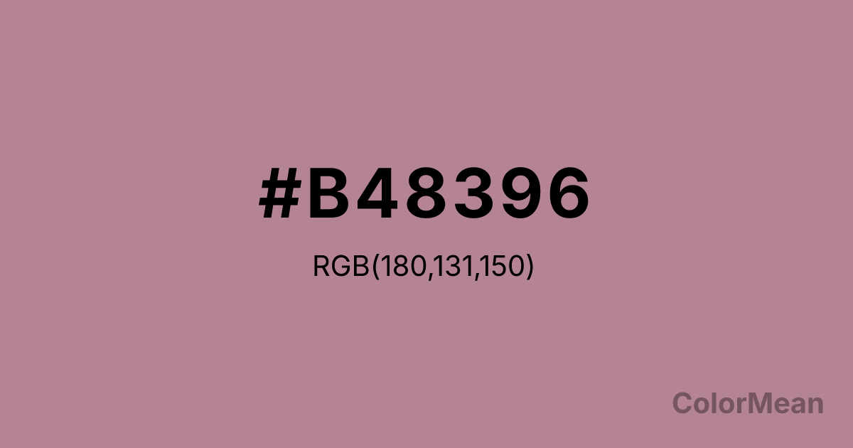 Color swatch image showing #B48396 with RGB(180,131,150) values