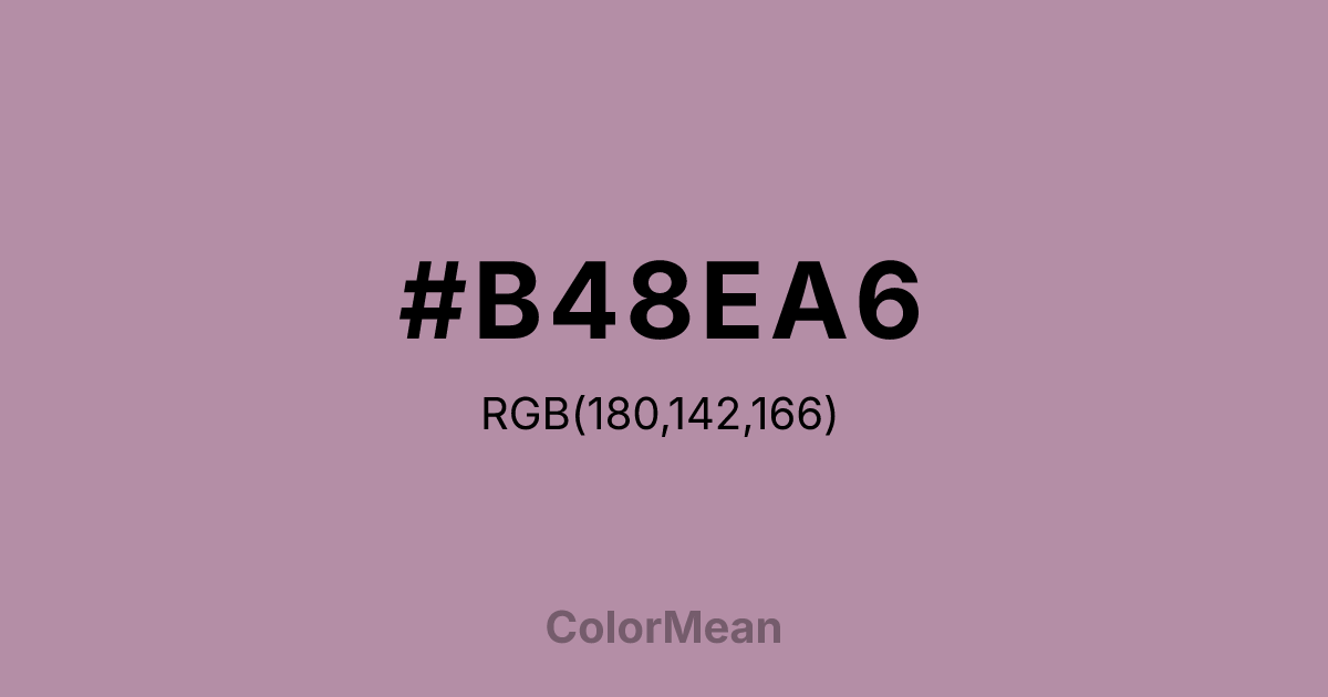 Color swatch image showing #B48EA6 with RGB(180,142,166) values