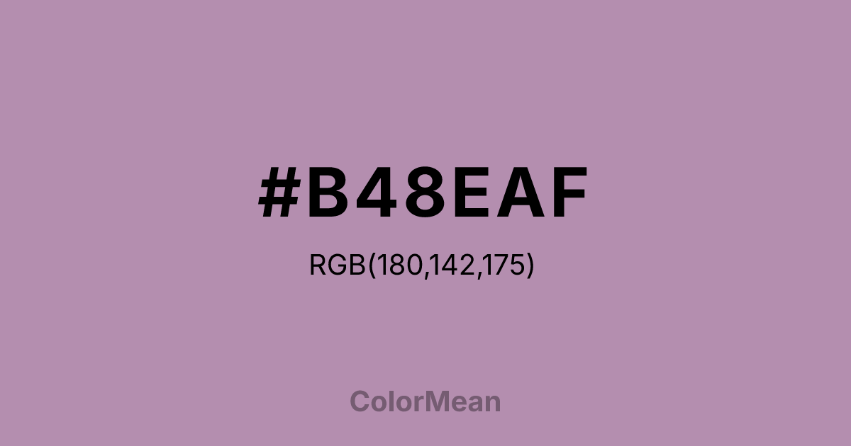 Color swatch image showing #B48EAF with RGB(180,142,175) values