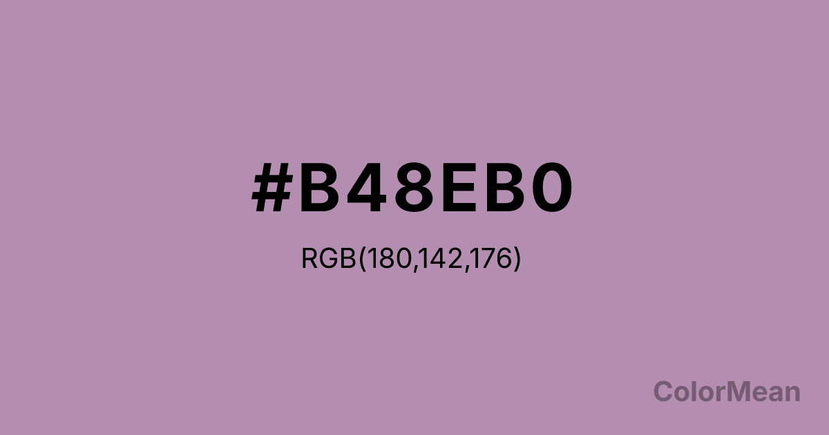 Color swatch image showing #B48EB0 with RGB(180,142,176) values