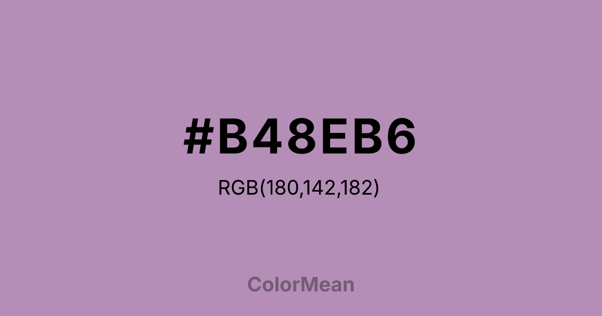 Color swatch image showing #B48EB6 with RGB(180,142,182) values
