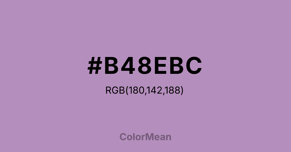 Color swatch image showing #B48EBC with RGB(180,142,188) values