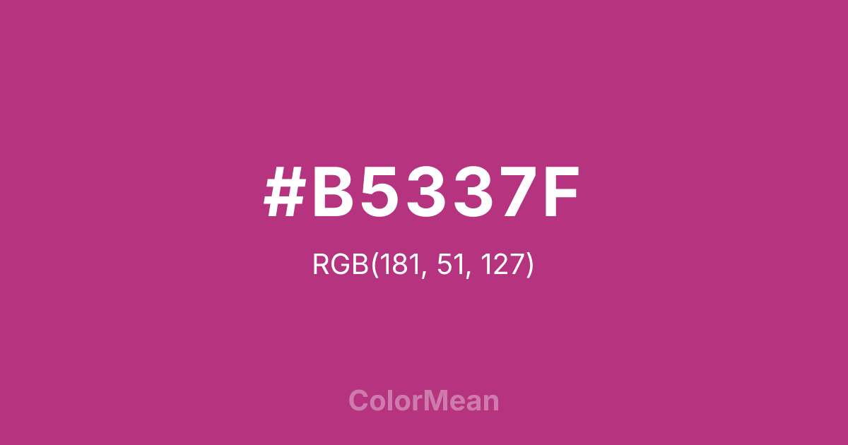 Color swatch image showing #B5337F with RGB(181,51,127) values