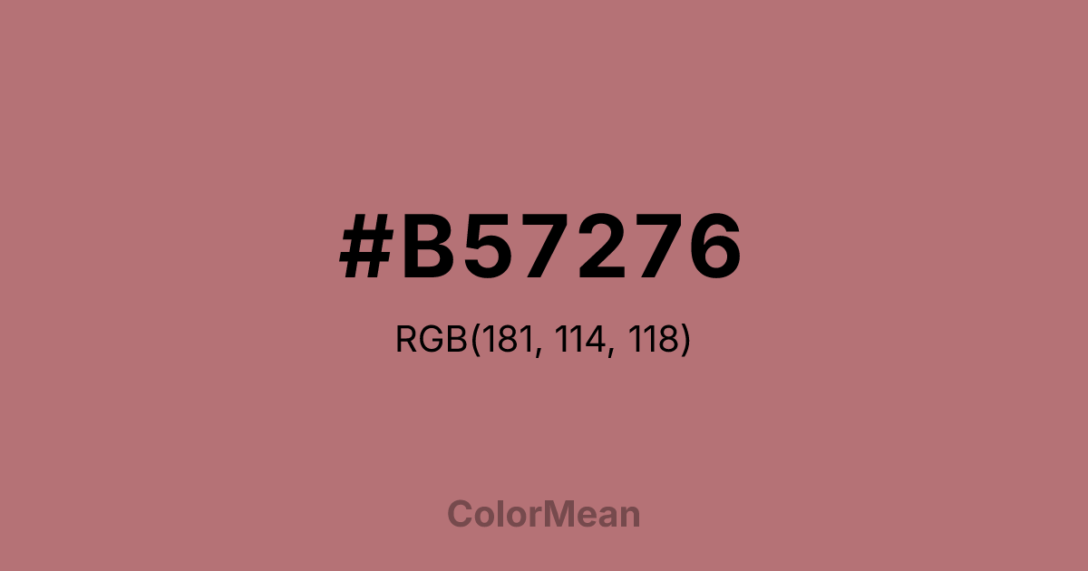 Color swatch image showing #B57276 with RGB(181,114,118) values