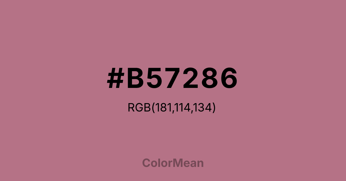 Color swatch image showing #B57286 with RGB(181,114,134) values