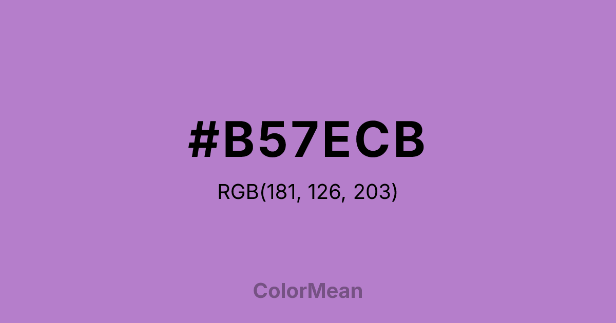 Color swatch image showing #B57ECB with RGB(181,126,203) values