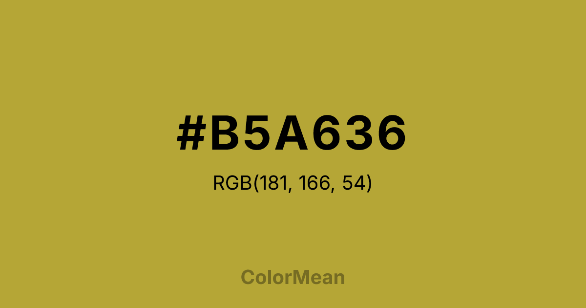 Color swatch image showing #B5A636 with RGB(181,166,54) values
