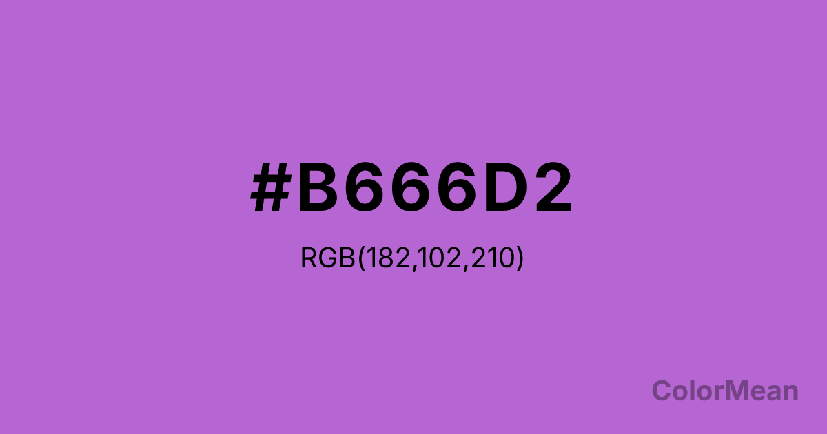 Color swatch image showing Rich Lilac (#B666D2) with RGB(182,102,210) values