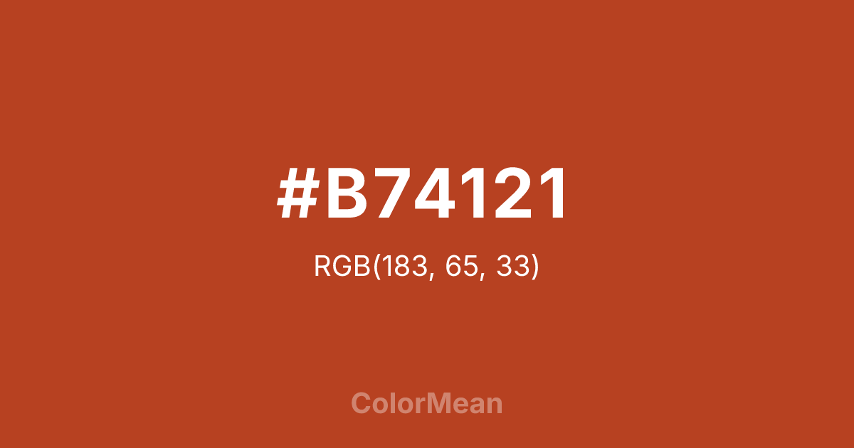 Color swatch image showing #B74121 with RGB(183,65,33) values