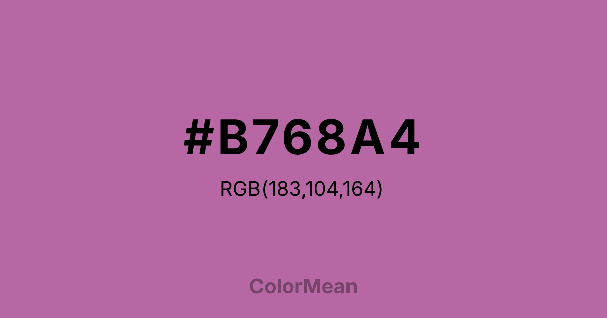 Color swatch image showing #B768A4 with RGB(183,104,164) values