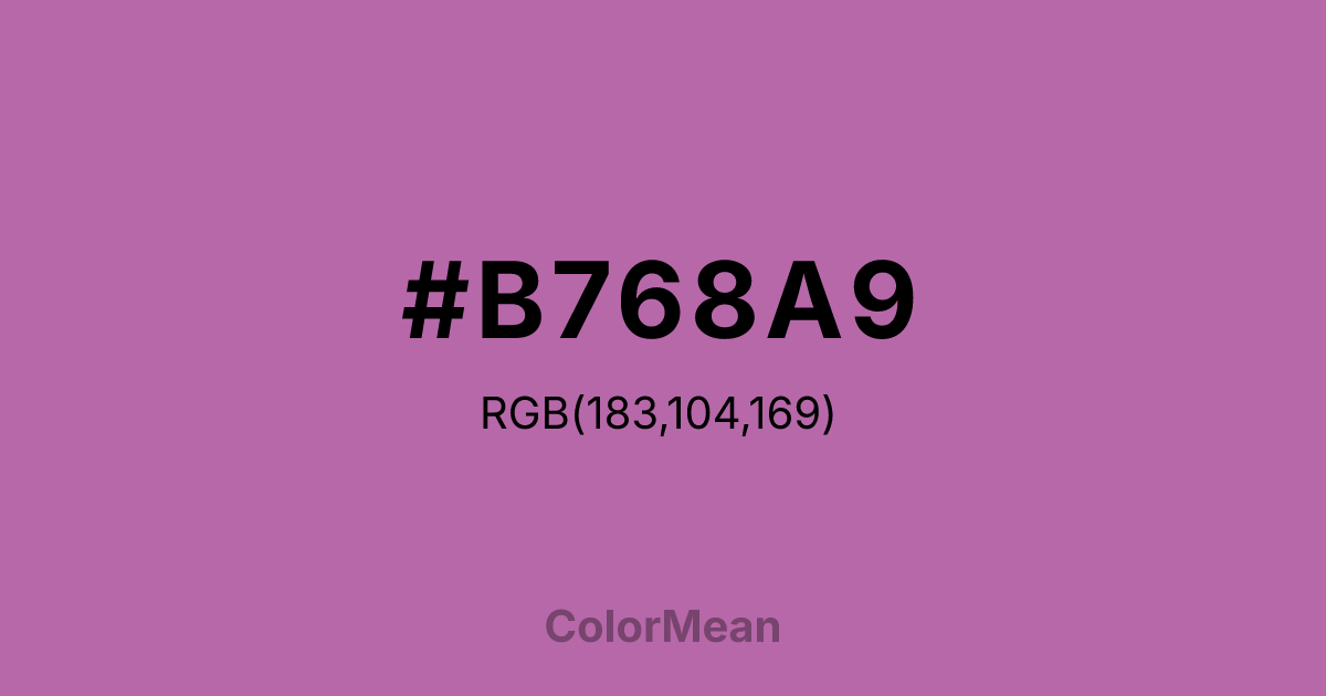 Color swatch image showing #B768A9 with RGB(183,104,169) values